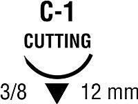 Nonabsorbable Suture with Needle Monosof Nylon C-1 3/8 Circle Taper Cutting Needle Size 6-0 Monofilament