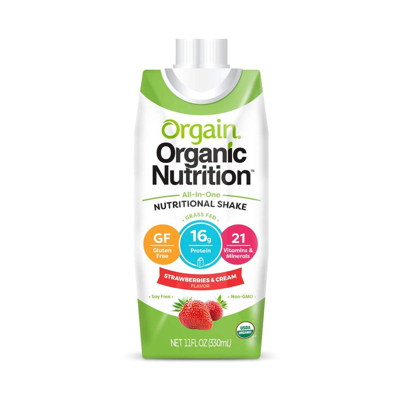 Orgain Organic Nutrition Strawberry Nutritional Shake, 11-ounce carton (12/CS) 