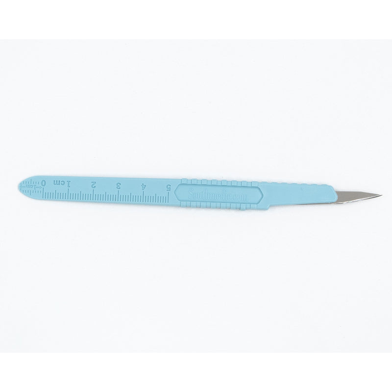 Scalpel No. 11 Polymer Coated Stainless Steel / Plastic Grooved Handle Sterile Disposable