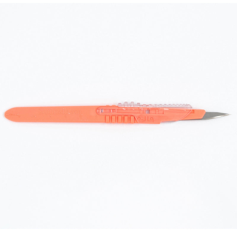 Safety Scalpel No. 11 Polymer Coated Stainless Steel / Plastic Classic Grip Handle Sterile Disposable (Carton)