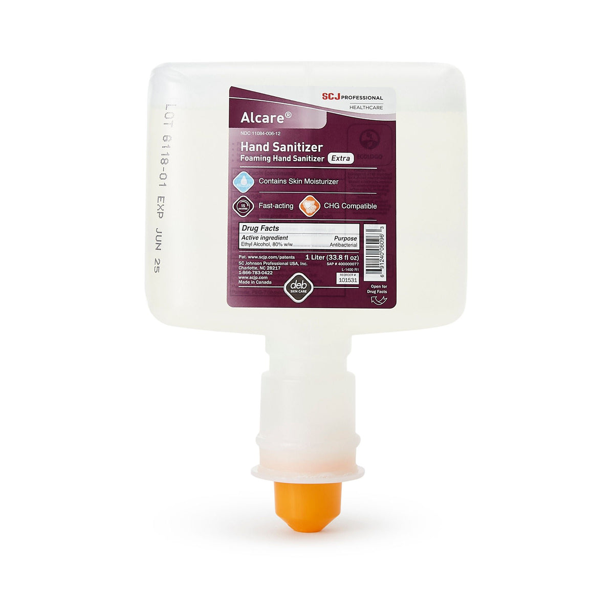 Hand Sanitizer Alcare Extra 1,000 mL Ethyl Alcohol Foaming Dispenser Refill Bottle (Case of 3)