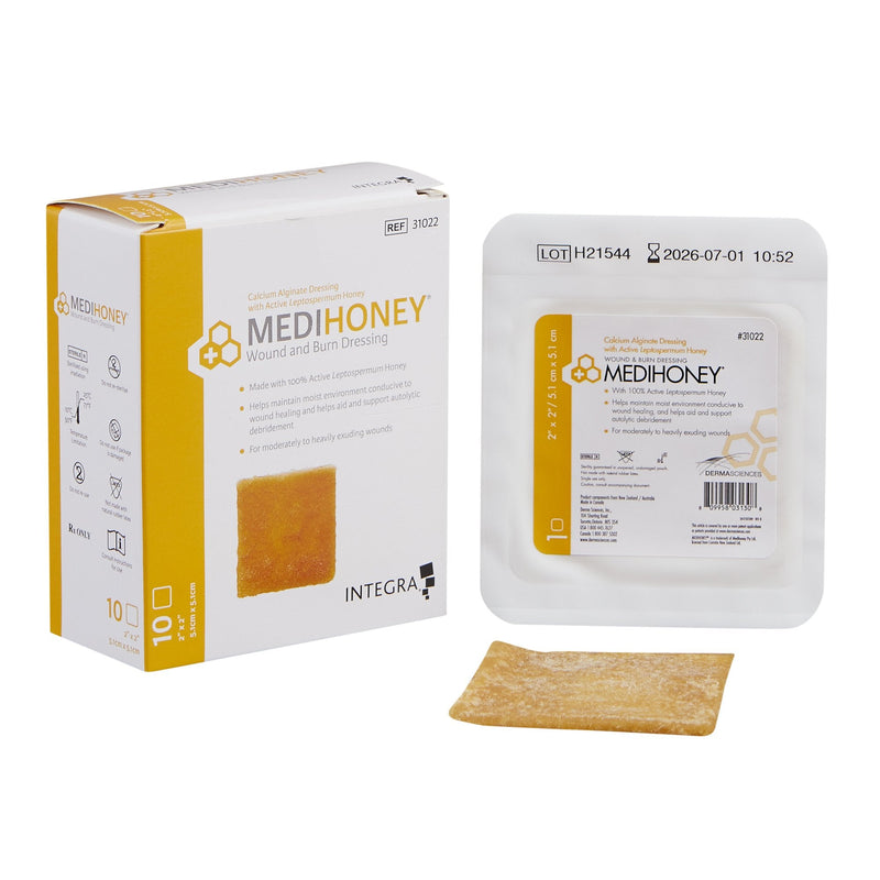 Honey Impregnated Wound Dressing MEDIHONEY Square 2 X 2 Inch Sterile 
