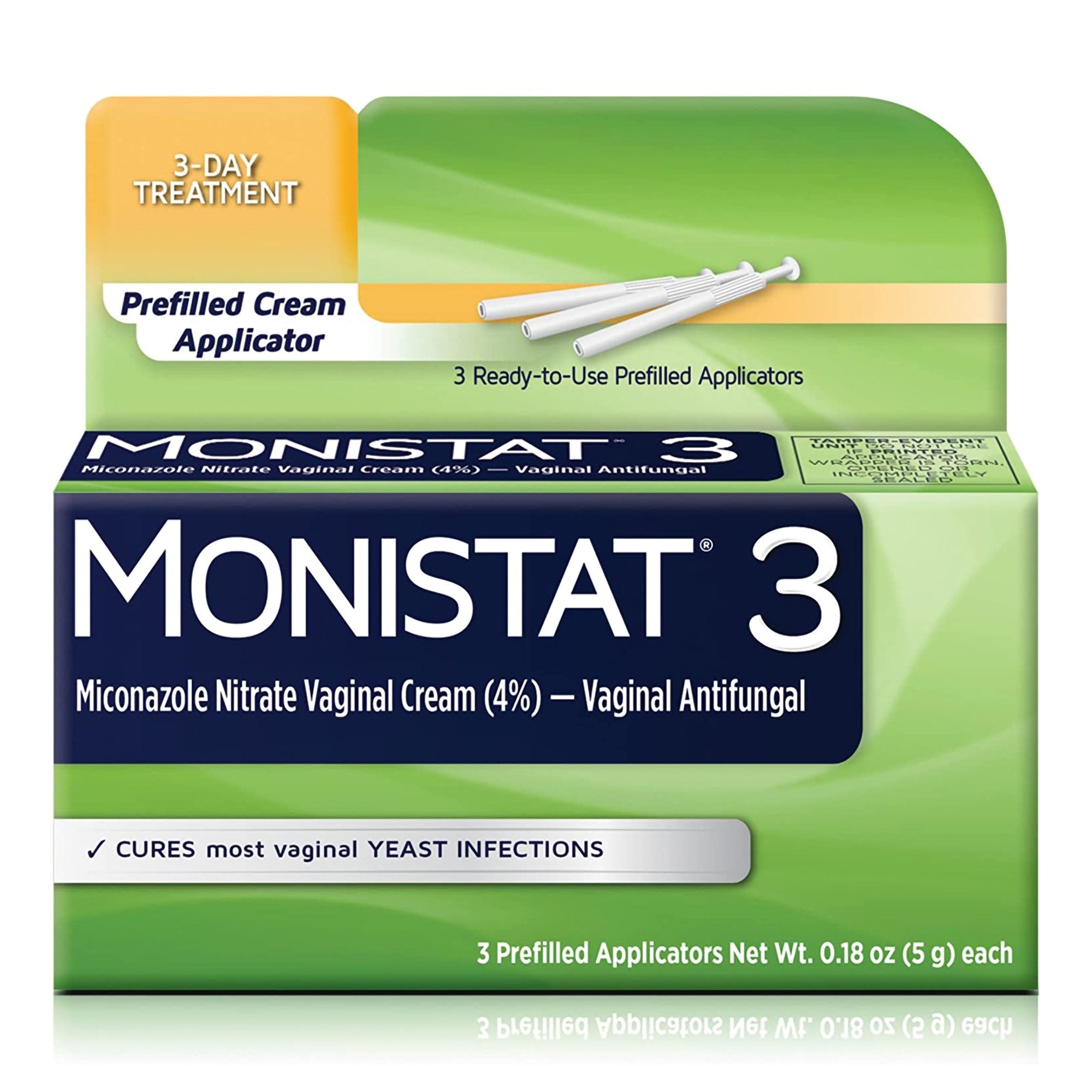 Prestige Medical Monistat 3-Day Treatment Vaginal Antifungal Prefilled Cream Applicators (3/BX) 