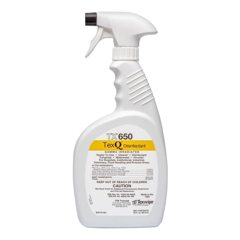 Texwipe Surface Disinfectant Cleaner TexQ Quaternary Based Trigger Spray Liquid 22 oz. Bottle Unscented Sterile (12/CS) 