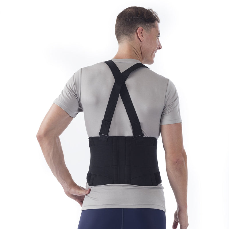 New York Orthopedic Occupational Back Support NYOrtho Deluxe Large Hook and Loop Closure 34 to 38 Inch Waist Circumference 9 Inch Back Height Adult 