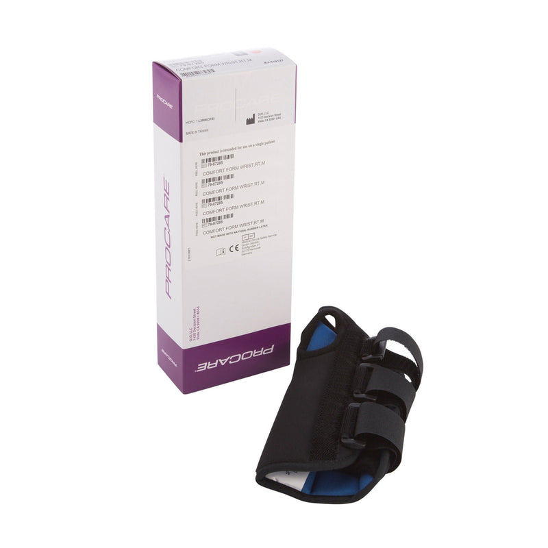 ProCare ComfortForm Wrist Brace with Palmar Stay, Aluminum/Foam/Lycra, Black (Each)