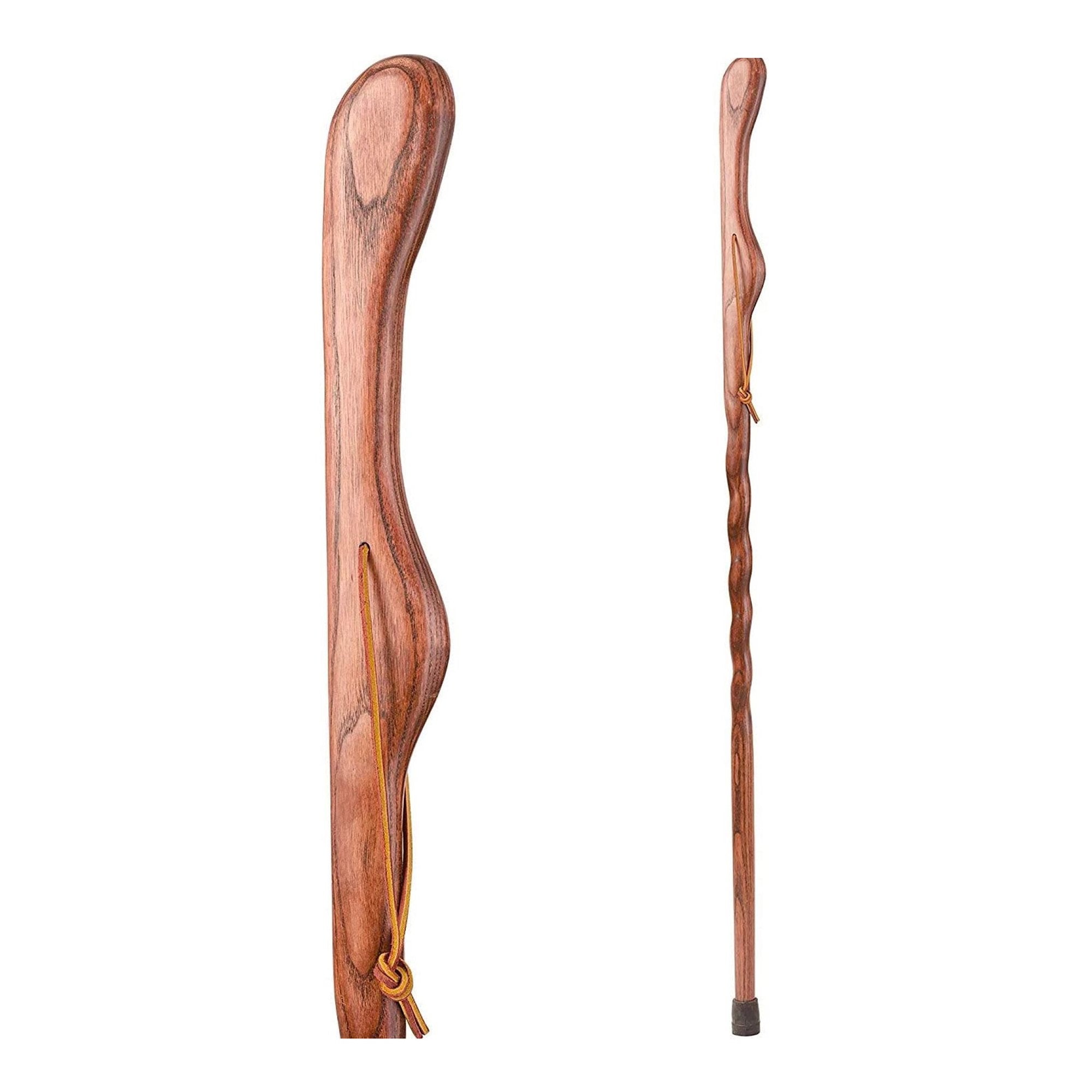 Mabis Healthcare Brazos Twisted Oak Hitchhiker Handcrafted Walking Stick, 55-Inch, Red 