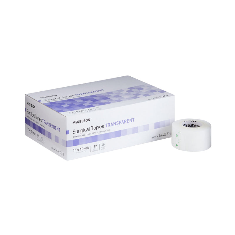 McKesson Plastic Medical Tape, 1 Inch x 10 Yard, Transparent (Case of 12)