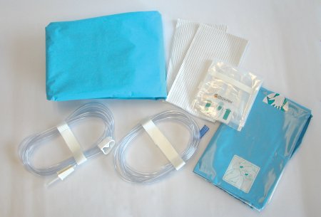 BR Surgical Hysteroscopy Sterile Drape Kit, (5) per box, consisting of: tubing set, (drapes: under buttock, video, back table) OR towels 