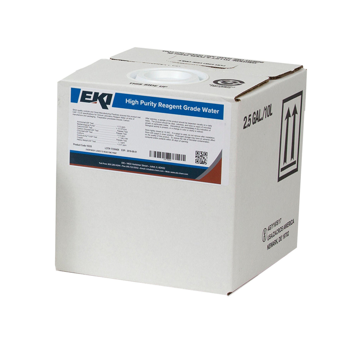 EKI Deionized Water Chemistry Reagent, 10 Liter (Each)