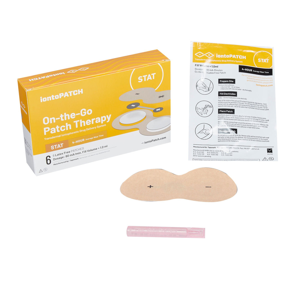 Iontophoresis Patch IontoPatch STAT 1.2 to 1.6 cc Fill Volume 6/Pk (Each)