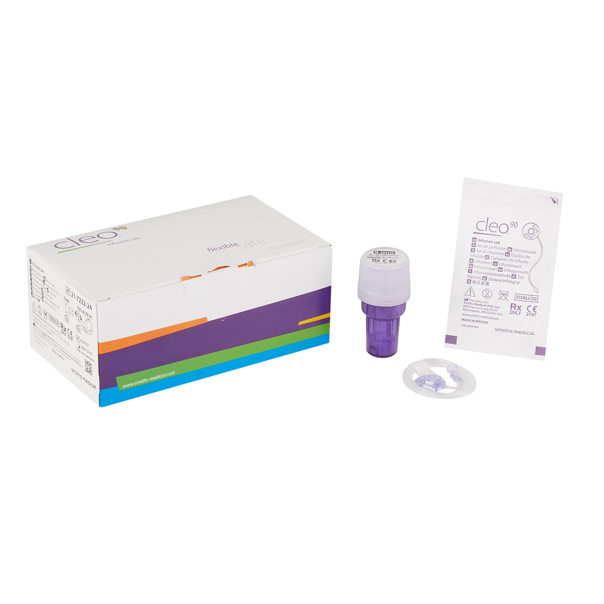 Sub-Q Infusion Set Cleo 90 9 mm 42 Inch Tubing Without Port 