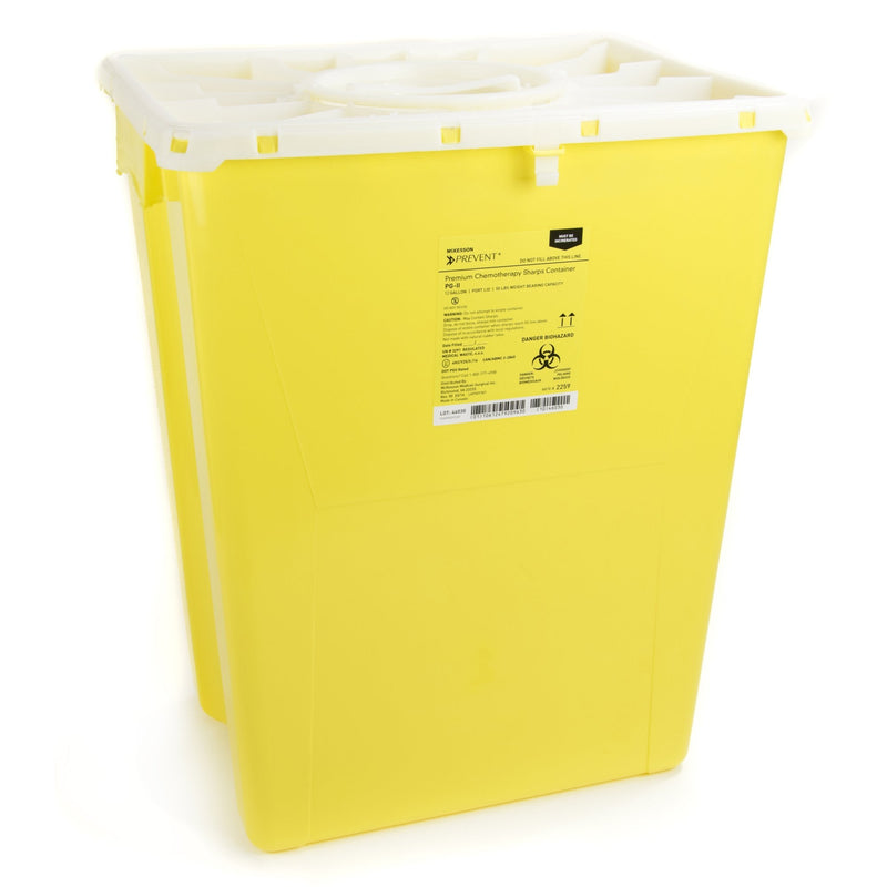 McKesson Brand McKesson Prevent Chemotherapy Sharps Container, 12 Gal., 20.8 x 17.3 x 13 Inch (8/CS) 