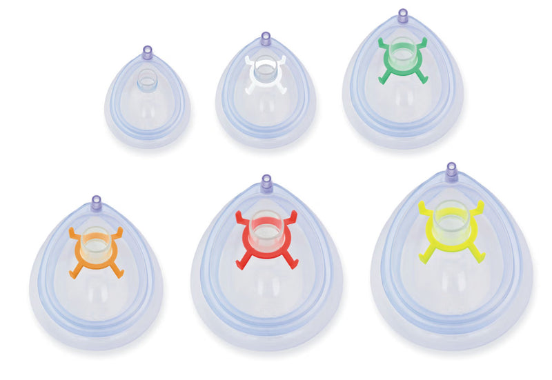 Anesthesia Mask Venticaire Tail Valve Style Adult Size 4 Hook Ring (Box) 