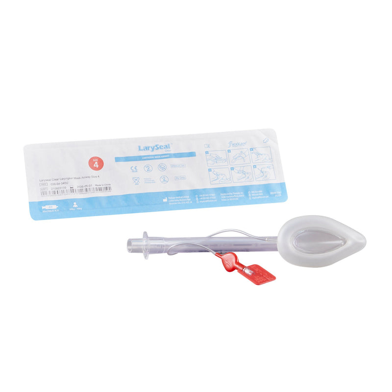Curved Laryngeal Mask LarySeal Clear Size 4 30 mL Cuff PVC Single Patient Use Sterile (Box)