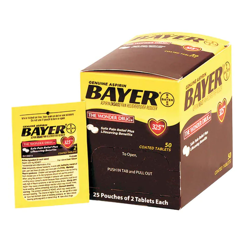 Genuine Bayer Aspirin (Box of 25 Packs)