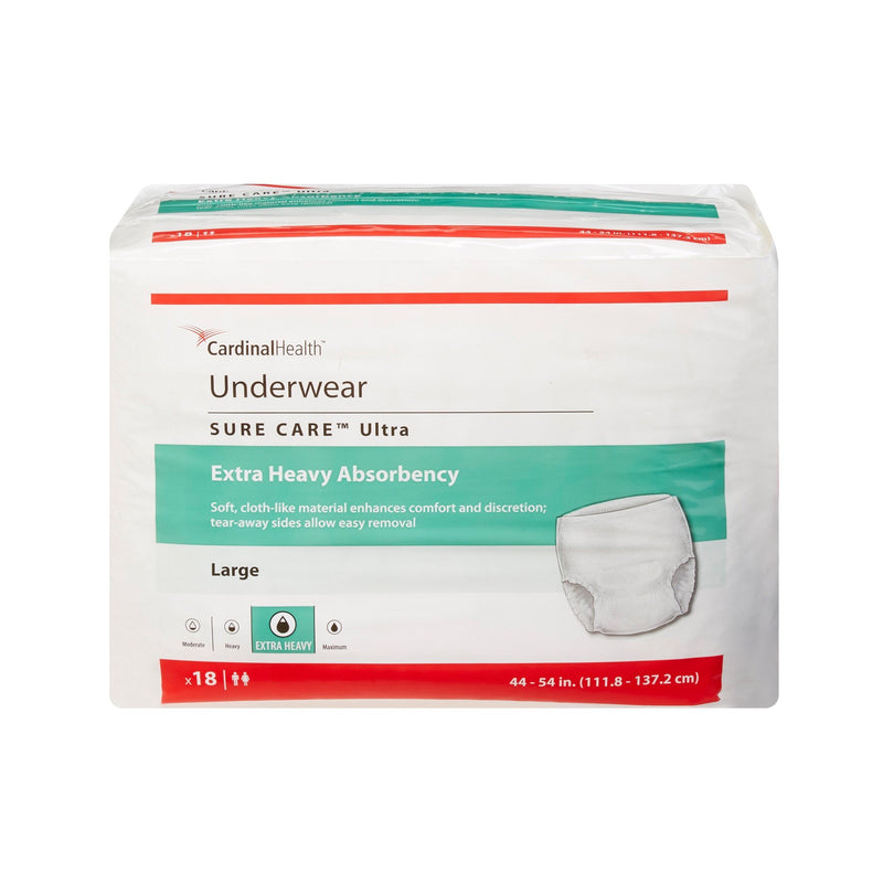 Cardinal Sure Care Ultra Extra Heavy Absorbent Underwear, Large (72/CS) 
