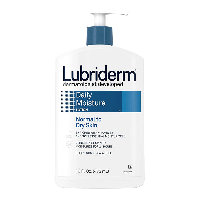 J & J Sales Lubriderm Daily Moisture Lotion Unscented, 16-ounce Pump Bottle 