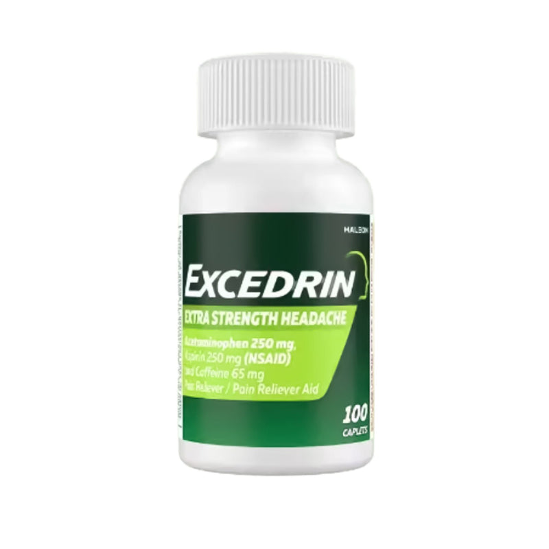 Excedrin Migraine Relief Caplets with Acetaminophen, Aspirin and Caffeine (Bottle of 100)