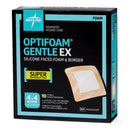 Foam Dressing Optifoam Gentle EX 4 X 4 Inch With Border Waterproof Backing Silicone Face and Border Square Sterile (100/CS)