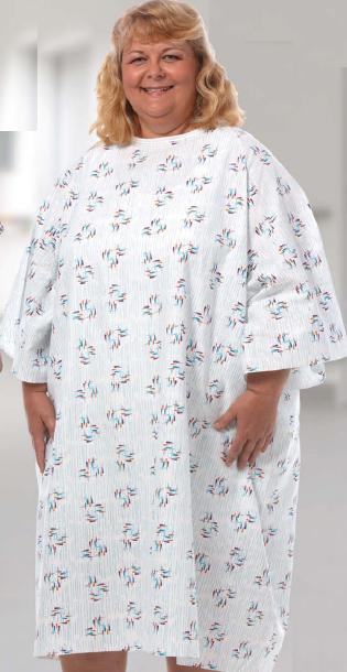 Reusable Patient Gown, Fits up to 5X-Large, Raindrops Print (Each)