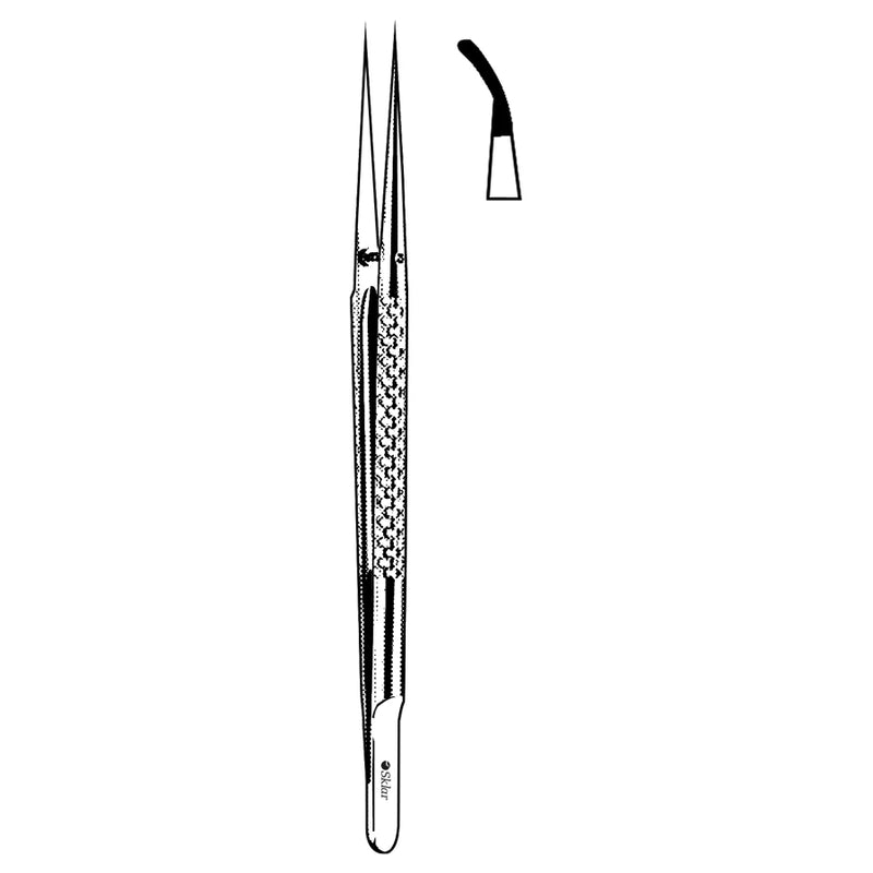 Sklar Toledo Micro Forceps - 7", Angled, Cross-Serrated - 98-9212