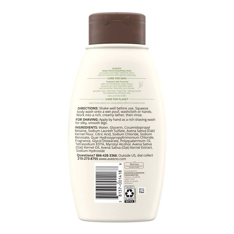 Aveeno Active Naturals Daily Moisturizing Body Wash Scented, 12-ounce Bottle