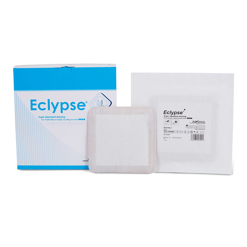 Super Absorbent Dressing Eclypse Square 3 X 3 Inch Without Border Sterile (Box of 10) 