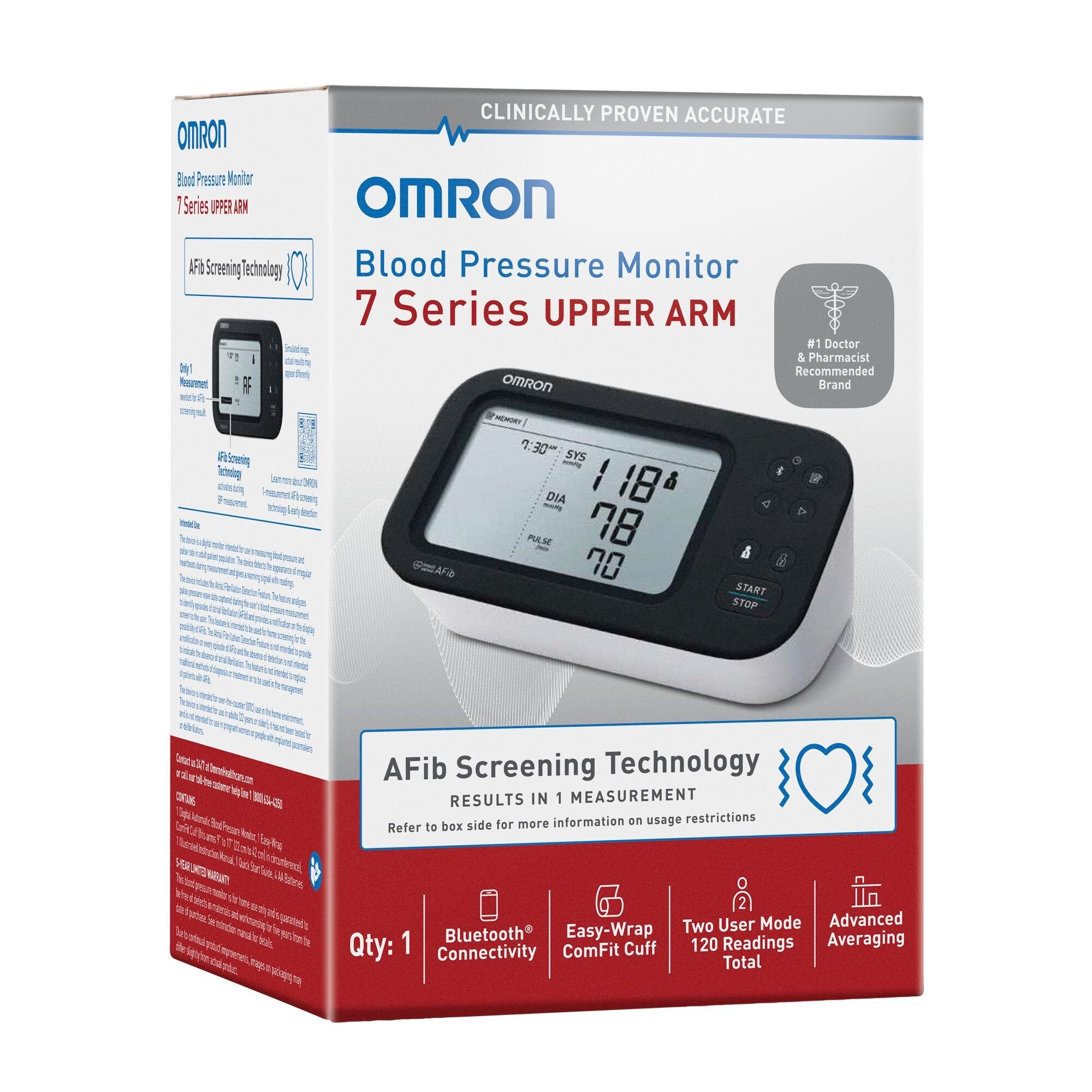 Emerson Healthcare Omron 7 Series Digital Blood Pressure Monitor with Bluetooth Connectivity (10/CS) 