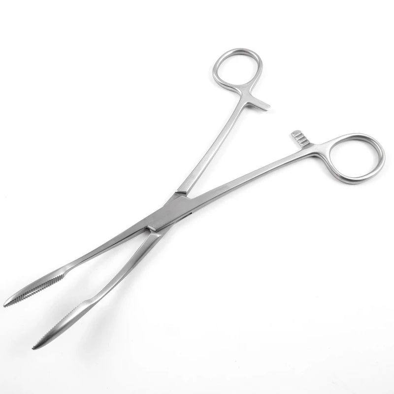 Sklar Maier Uterine Dressing Forceps - 10", Curved, with Ratchet - 90-8112