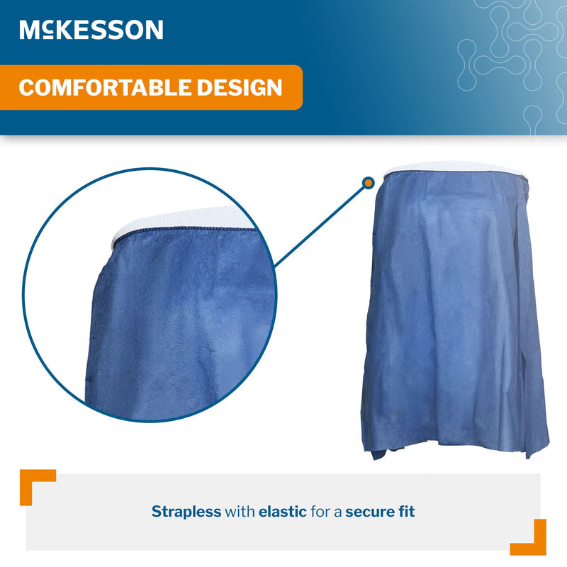 McKesson Strapless Exam Gown, One Size Fits Most, Blue, 2 x 2 Feet (25/CS)