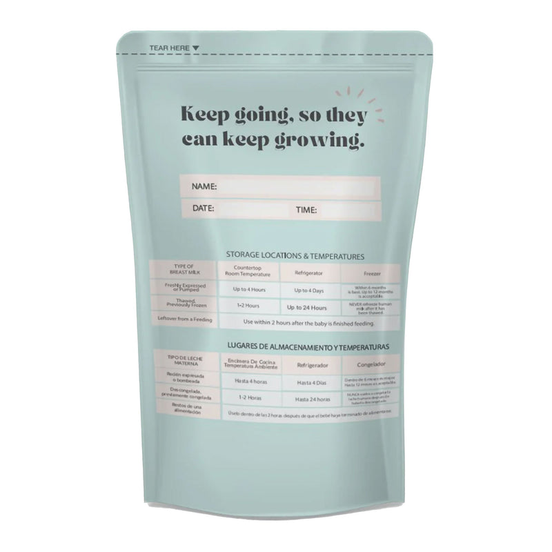 Breast Milk Storage Bag Zomee 8 oz. Food Grade Plastic Clear / Green (Case of 2000)