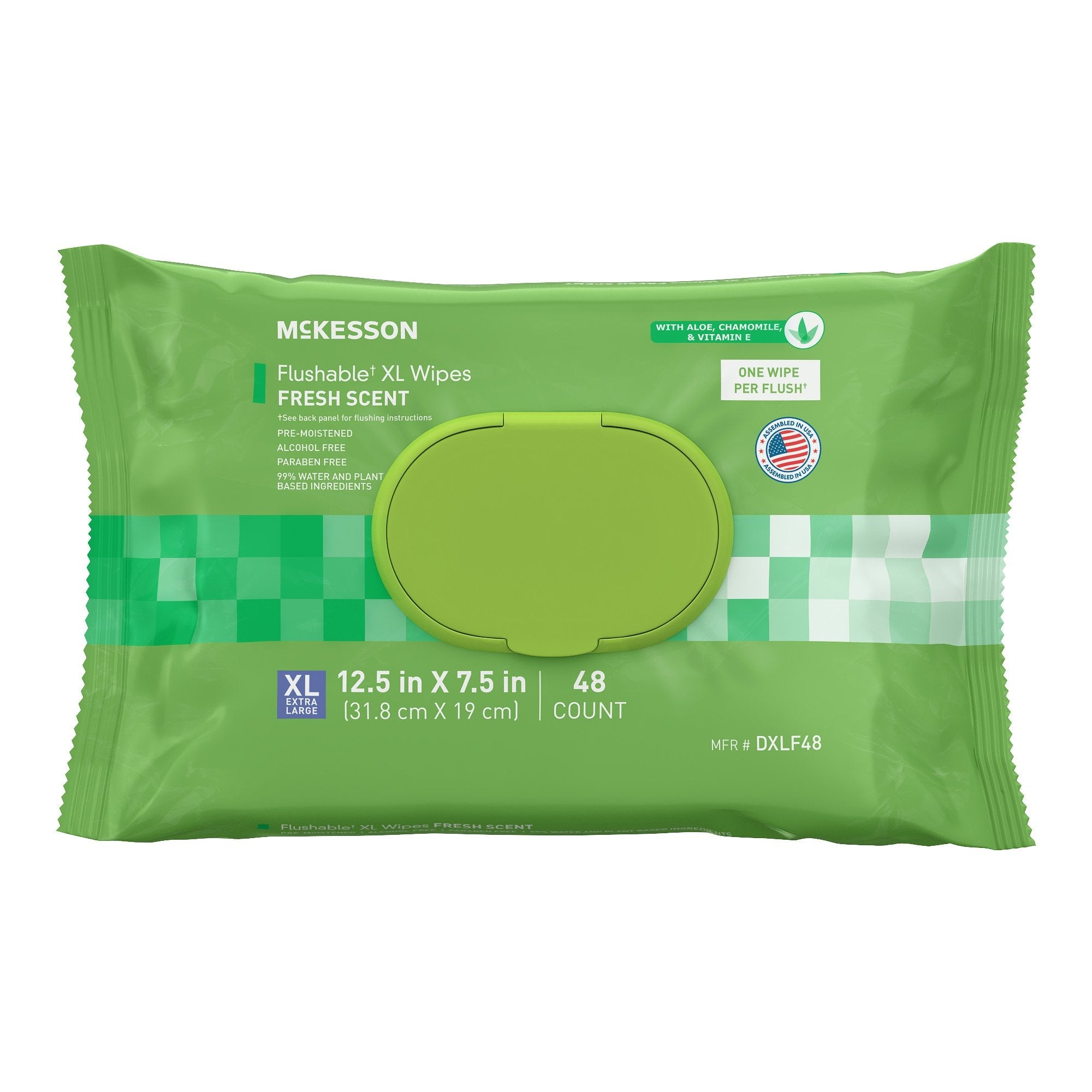 McKesson Brand McKesson Flushable* Wet Wipes XL - Scented, 48 Wet Wipes per Pack (576/CS) 