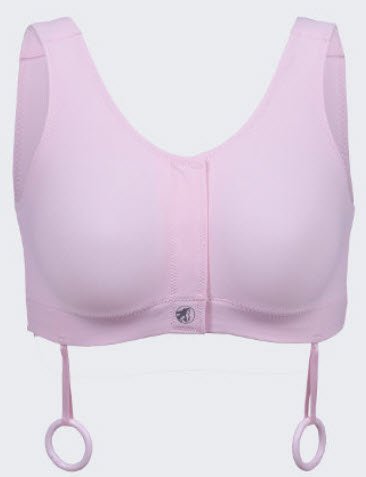 BFFL Co Post-Surgical Bra Elizabeth Pink Surgical Bra 33 to 36 Inch Chest Medium Pink Front Hook and Loop Closure Drain Holders 