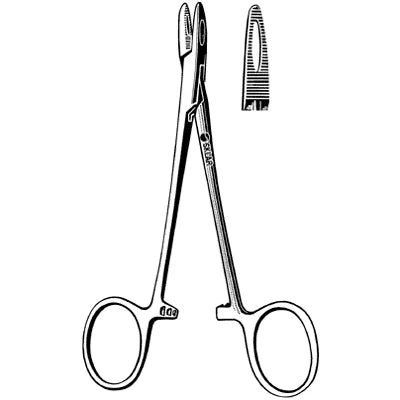 Econo Collier Needle Holder - 5-1/4", Serrated, Fenestrated, Disposable, BX 12 - 21-885
