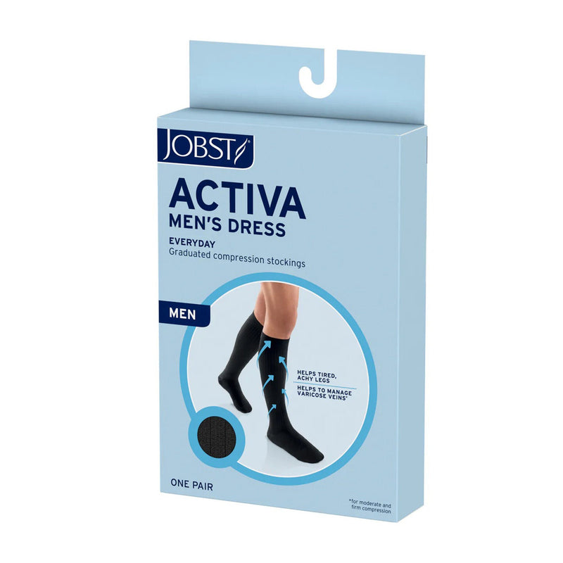 Compression Socks Jobst Activa Knee High Large Navy Blue Closed Toe (Pair)