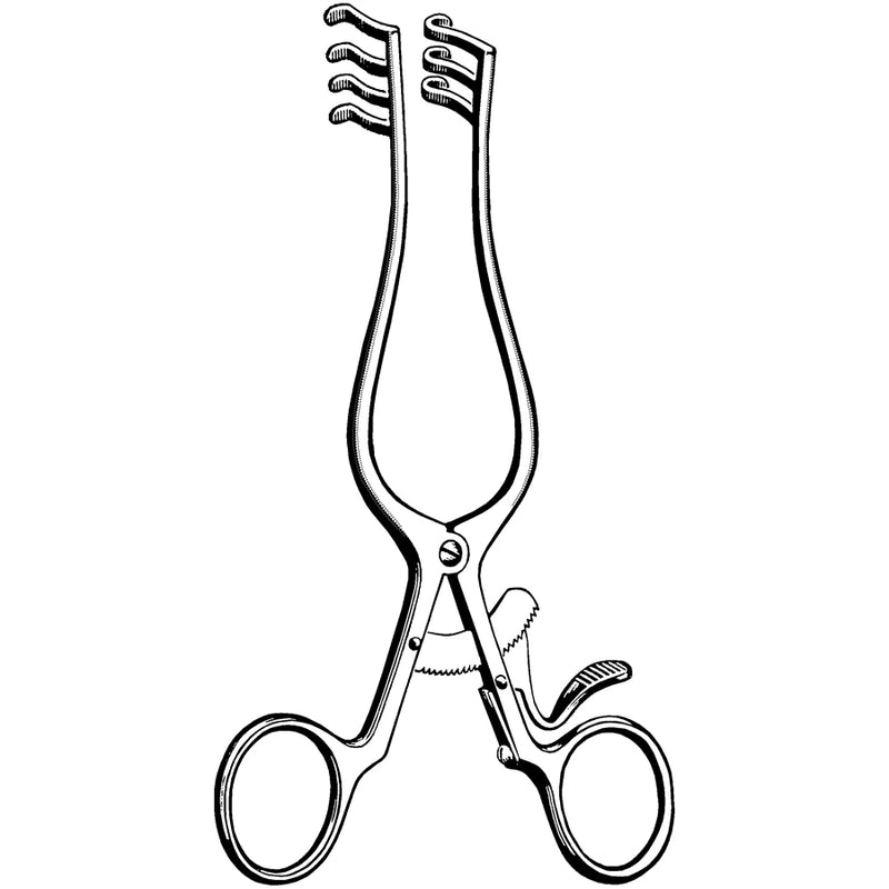 Merit Sterile Weitlaner Retractor - 5-1/2", 3x4 Teeth, Disposable, CS 25 - 96-2207