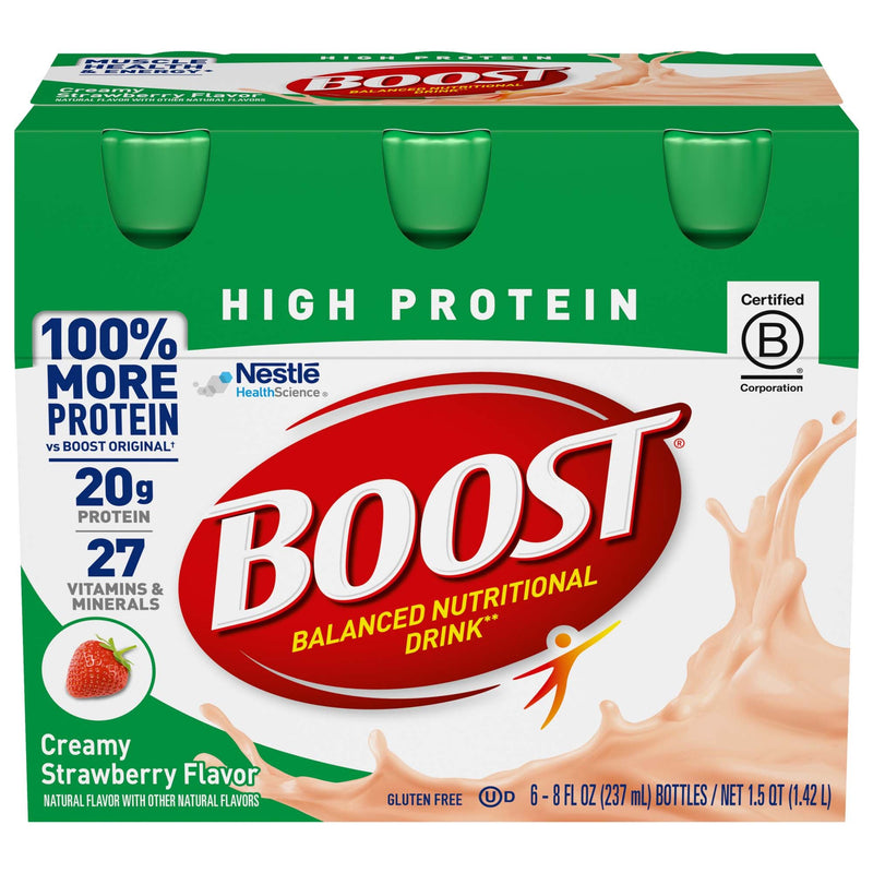 Boost High Protein Strawberry Complete Nutritional Drink, 8-ounce Bottle (Case of 24)