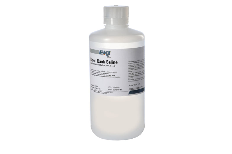 EK Industries Inc Immunohematology Reagent Saline Blood Bank 0.85% 1 Liter 