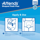 Attends Shaped Bladder Control Pads, Plus (Case of 80)