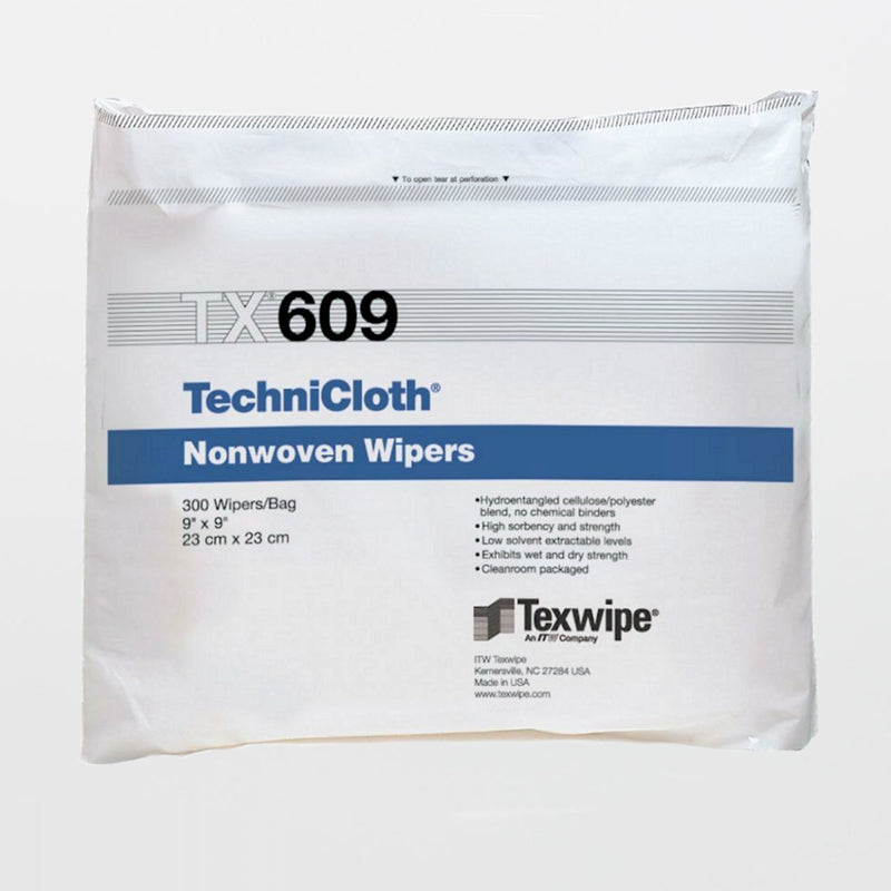 Texwipe Cleanroom Wipe TechniCloth 300 Count Bag 9 X 9 Inch NonSterile Disposable (3000/CS) 