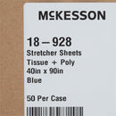 McKesson Blue Flat Stretcher Sheet, 40 x 90 Inch (Case of 50)