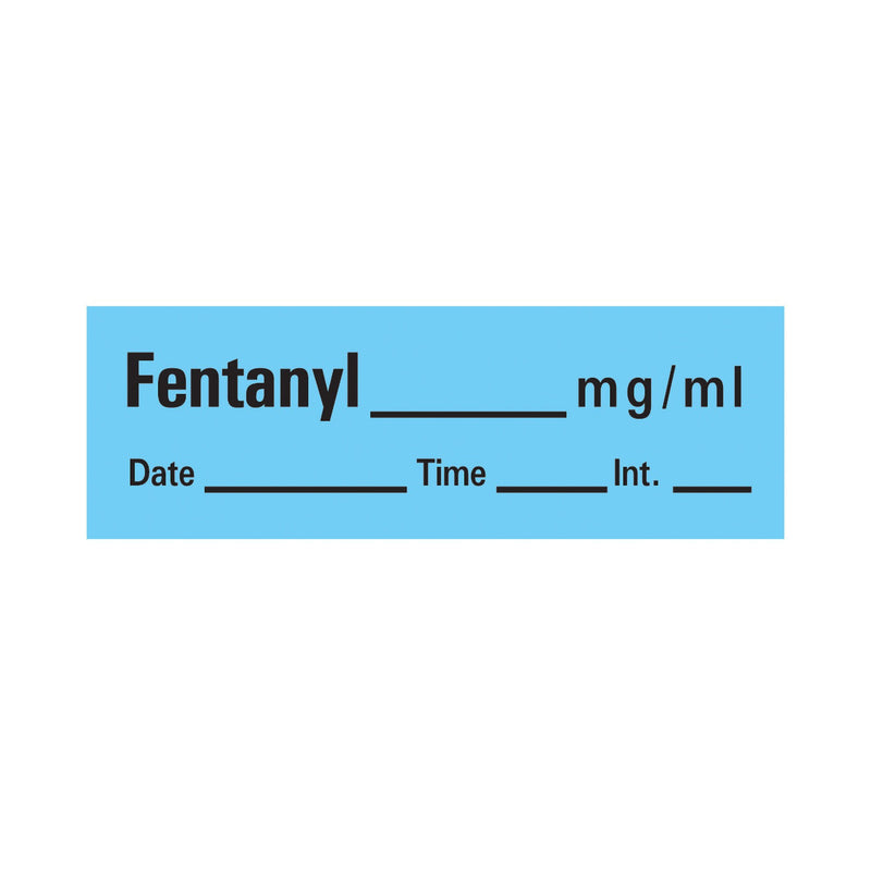 Timemed Anesthesia Label Tape, Fentanyl, 1/2 x 1-1/2 Inch (Roll of 333)