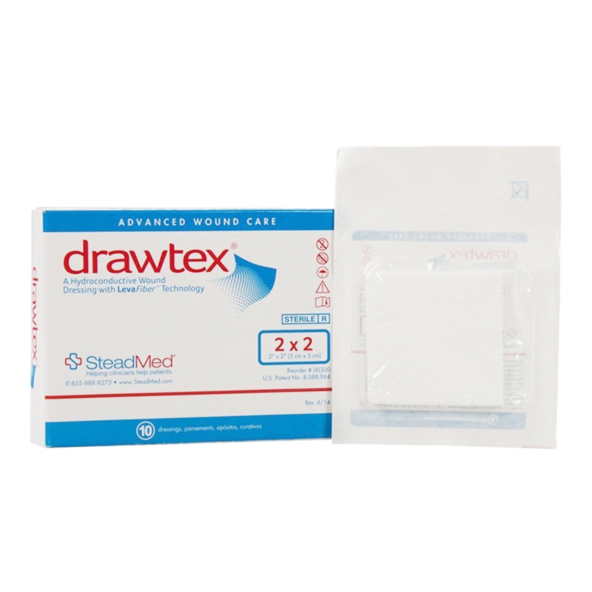 Urgo Medical North America LLC Drawtex Nonadherent Dressing, 2 x 2 inch (10/BX) 