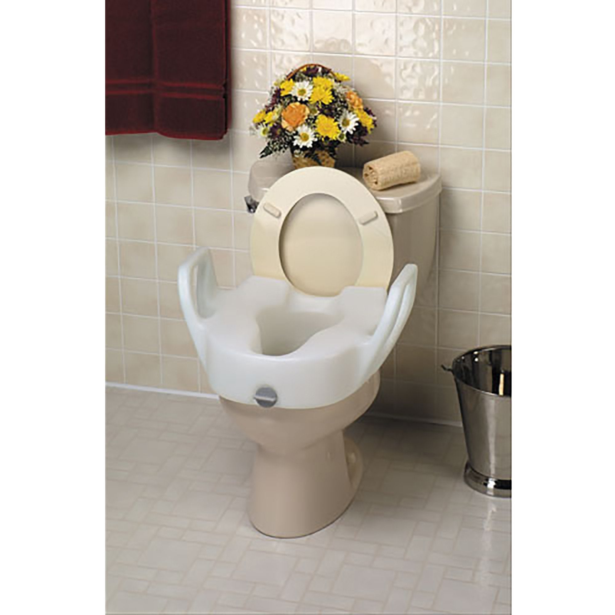 Maddak Lock-On Elevated Toilet Seat with Arms 