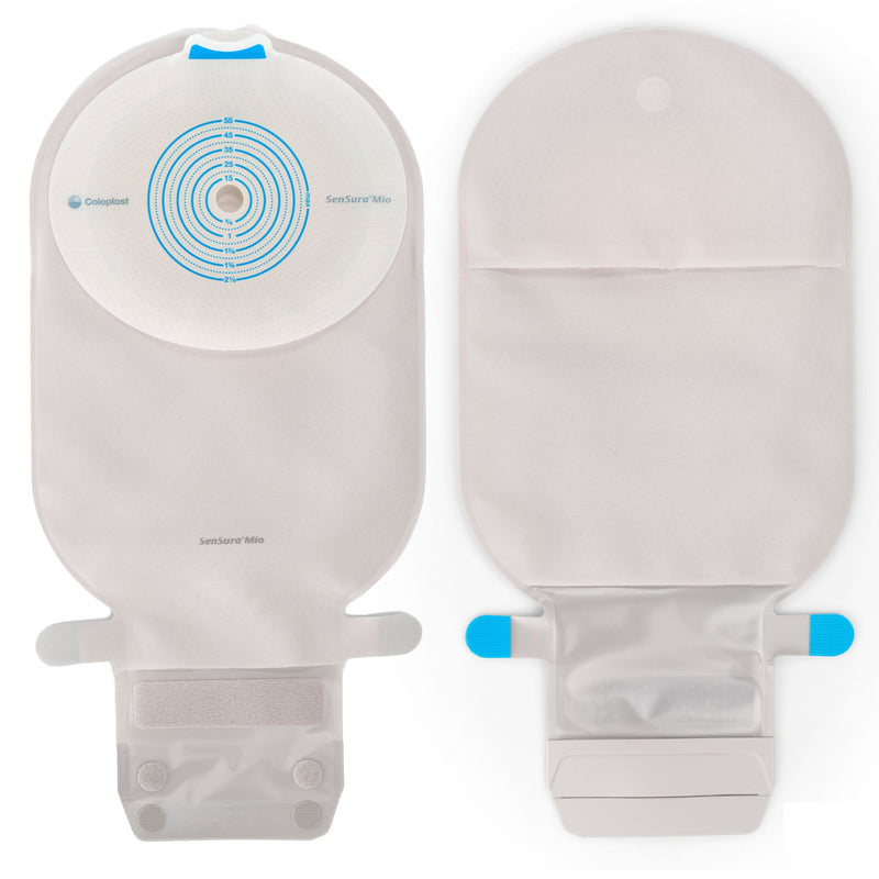 SenSura Mio Flat 1-Piece Opaque Ostomy Pouch, Trim to fit 10 – 55 mm Stomas (Box of 10)
