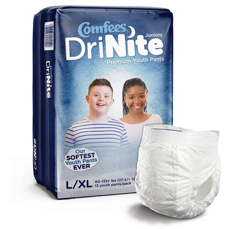 Comfees DriNite Juniors Absorbent Underwear, Large / Extra Large (Case of 52)