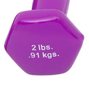 Fabrication Enterprises CanDo Vinyl Coated Dumbbell, Violet, 2 lbs., Pair 