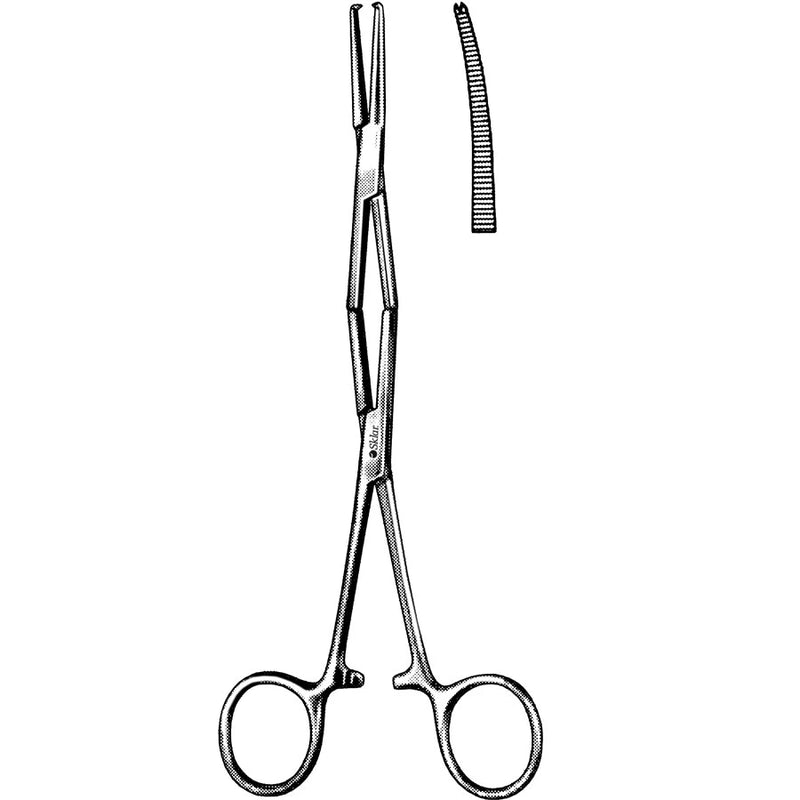 Sklar Tendon Tunnel Forceps 8-1/4", Curved, 1X2 Teeth, Latitudinally Serrated - 47-3523