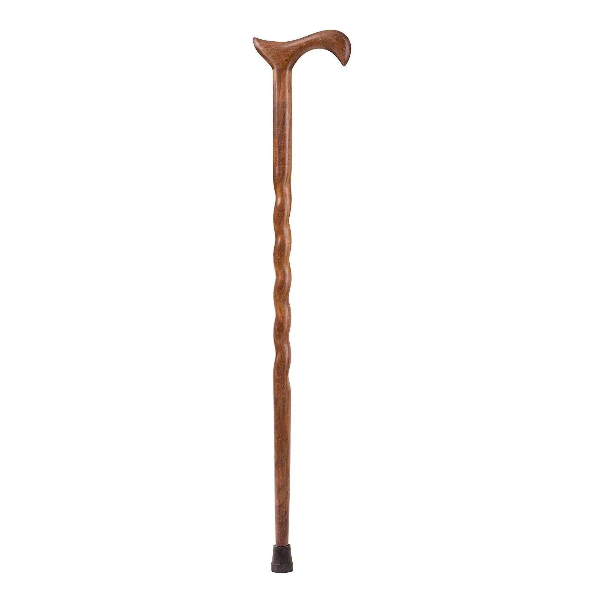Mabis Healthcare Brazos Twisted Walnut Derby Handcrafted Walking Cane, 34-Inch Height 